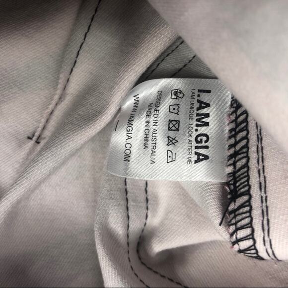 I AM GIA Siren Tiger Pink Black Animal Print Denim Mini Skirt Small - Picture 5 of 9